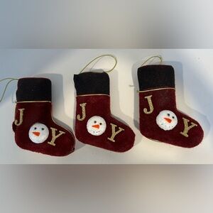 WinterWonder FestiveBlooms Collection 3-Ct Burgundy Decorative Stocking Ornament
